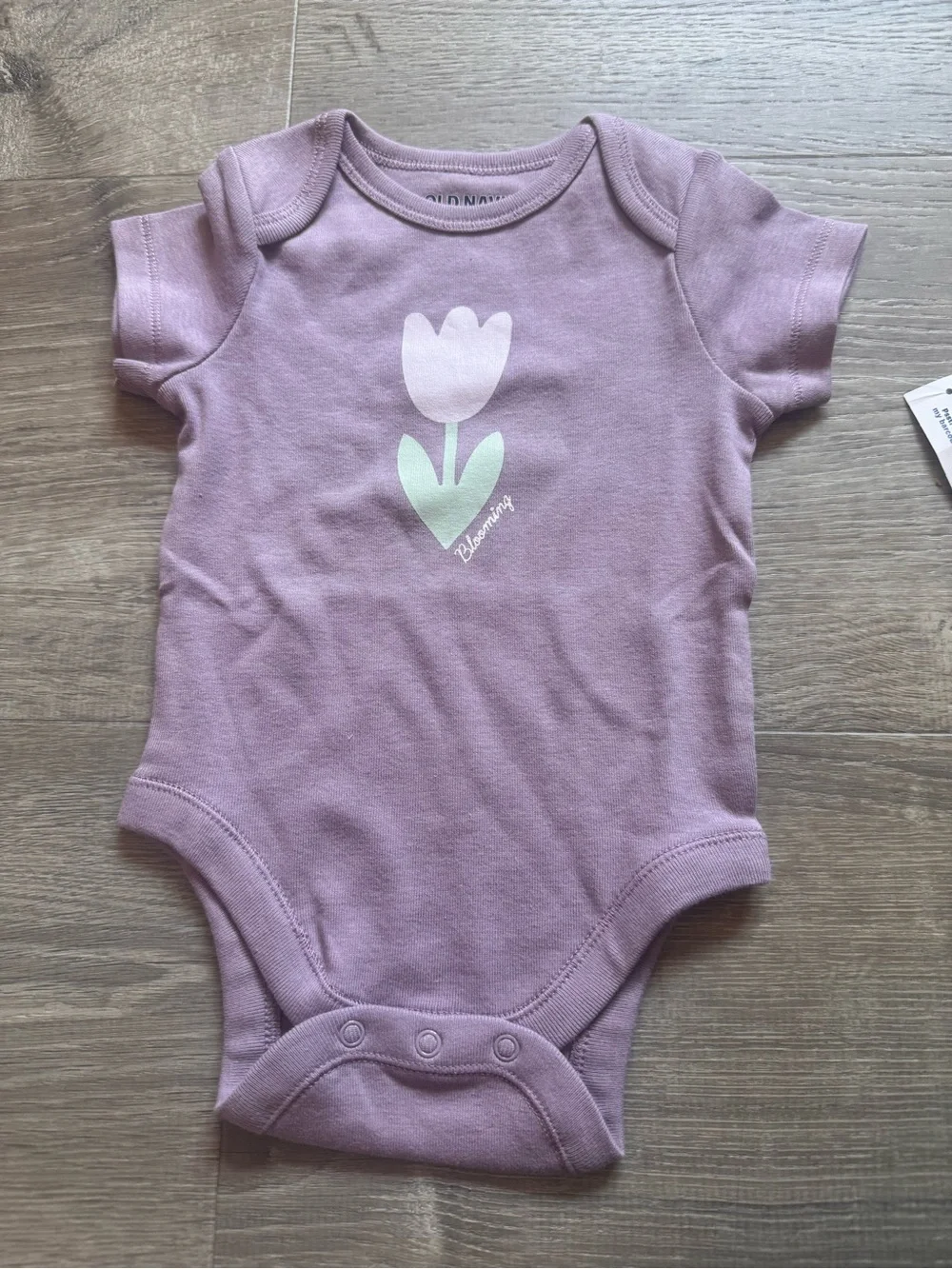 Old Navy Lavender One-Piece with Tulip Graphic